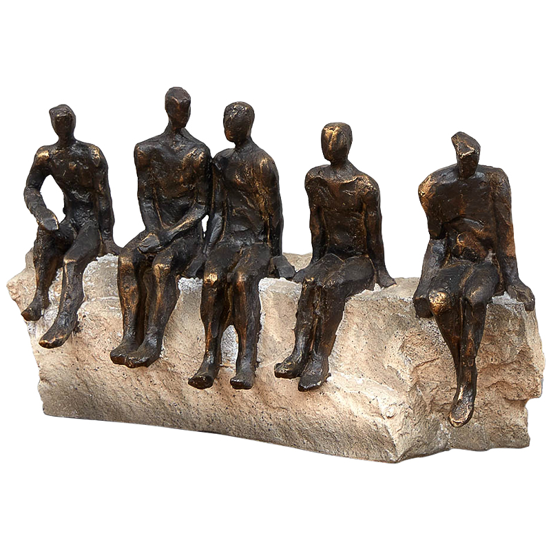 Статуэтка Sitting on the Rock Темная бронза Бежево-серый Статуэтка Sitting on the Rock Темная бронза Бежево-серый в Перми | Loft Concept