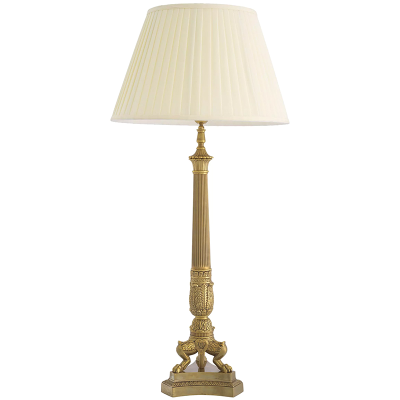 Настольная лампа Eichholtz Table Lamp Marchand Brass Латунь Винтажная латунь Кремовый в Перми | Loft Concept 