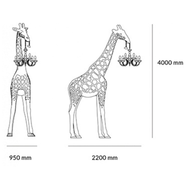 Торшер черный жираф в натуральную величину Giraffe Lamp large size в Перми