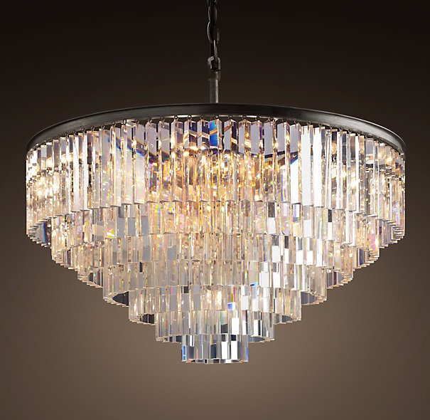 Люстра RH 1920s Odeon Clear Glass Fringe Chandelier - 80, 110 Черный в Перми | Loft Concept 