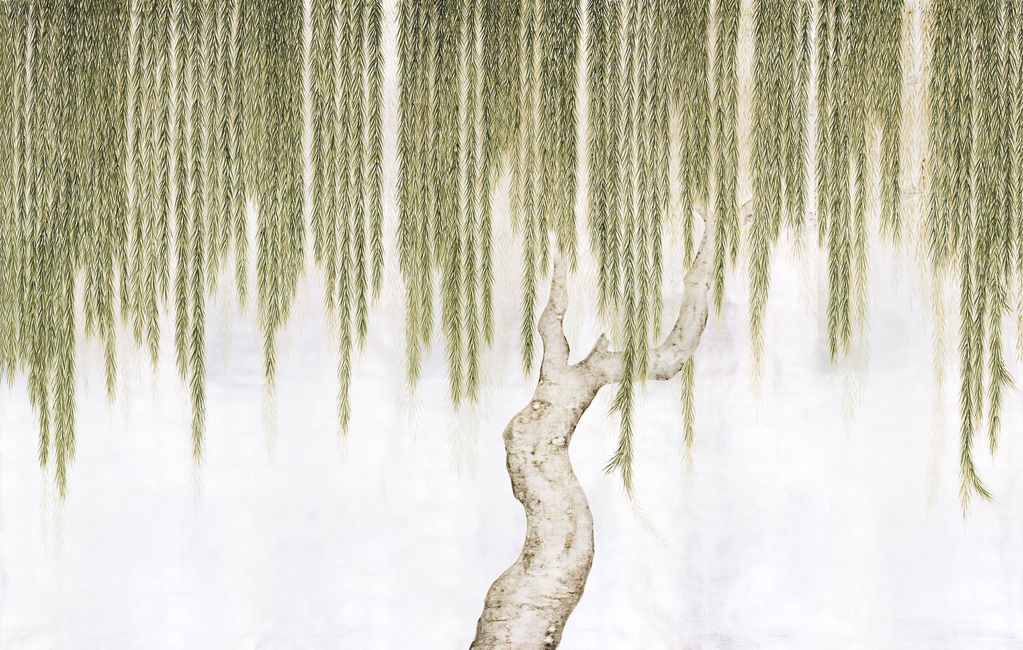 Обои ручная роспись Willow Original colourway on Tarnished Silver gilded paper Обои ручная роспись Willow Original colourway on Tarnished Silver gilded paper - постер Loft-Concept в Перми