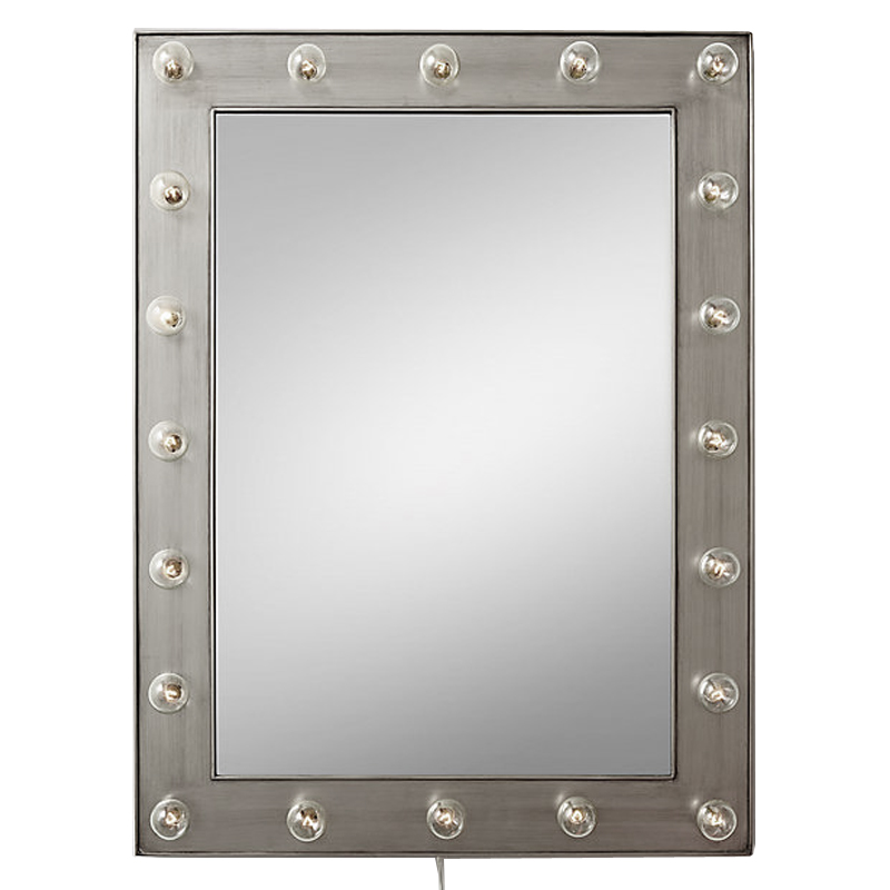 Зеркало с подсветкой Restoration Hardware ILLUMINATED Mirror Pewter Никель Сатин в Перми | Loft Concept 