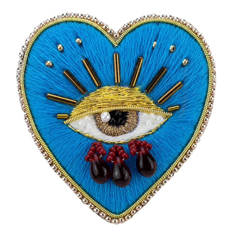 Авторская Брошь Синее Сердце Королевы Brooch Blue Heart Queen Синий в Перми | Loft Concept 