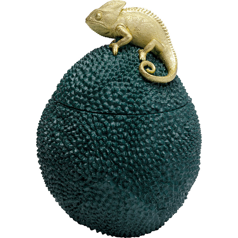 Шкатулка Lizard on tropical fruit Зеленый Золотой в Перми | Loft Concept 