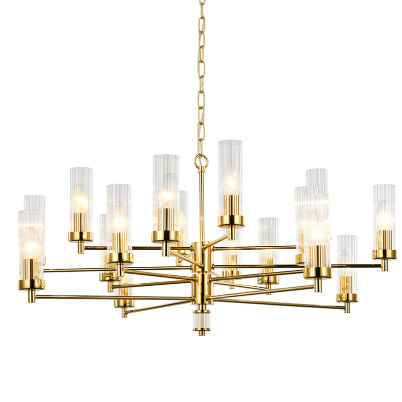 Люстра Jeanette Chandelier Gold 85 Глянцевое золото Прозрачный в Перми | Loft Concept 