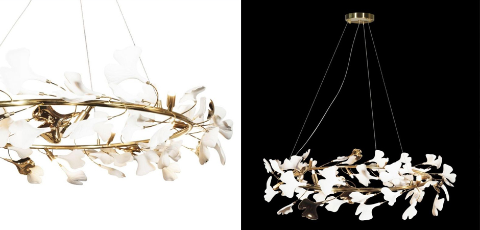 Декоративная люстра Wintery flover Gold с Белыми плафонами Декоративная люстра Wintery flover Gold с Белыми плафонами - Loft-Concept в Перми