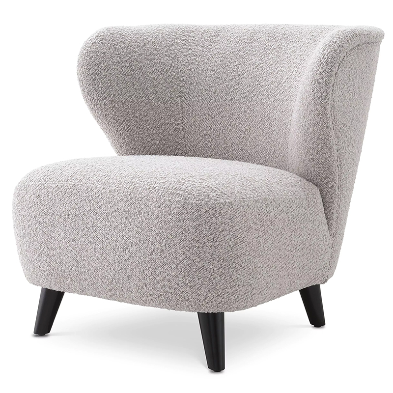 Кресло Eichholtz Chair Hydra Boucle Серый Черный Серый Черный в Перми | Loft Concept 