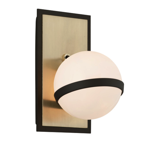 Бра Troy Lighting Ace Wall Sconce Латунь Черный Молочный в Перми | Loft Concept 