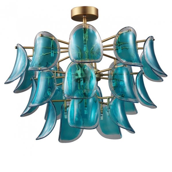 Люстра Sea Siren Chandelier Глянцевое золото Бирюзовый в Перми | Loft Concept 