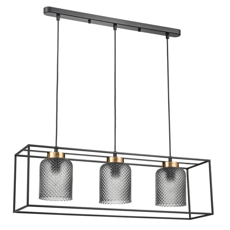 Люстра Myron Chandelier rectangular Черный Дымчатый (Smoke) в Перми | Loft Concept 