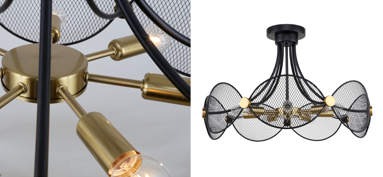 Черная люстра с латунными вставками Mosquitoes Caster - фото №1