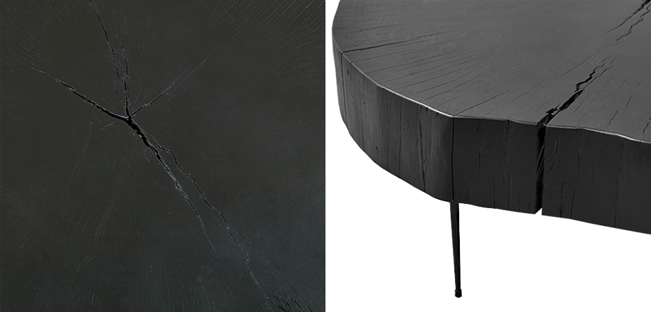 Кофейный стол Saw Cut Black Wood Coffee Table Кофейный стол Saw Cut Black Wood Coffee Table - Loft-Concept в Перми