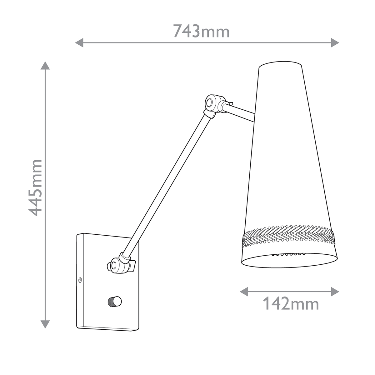 Бра черного цвета с конусным металлическим плафоном Alora в Перми