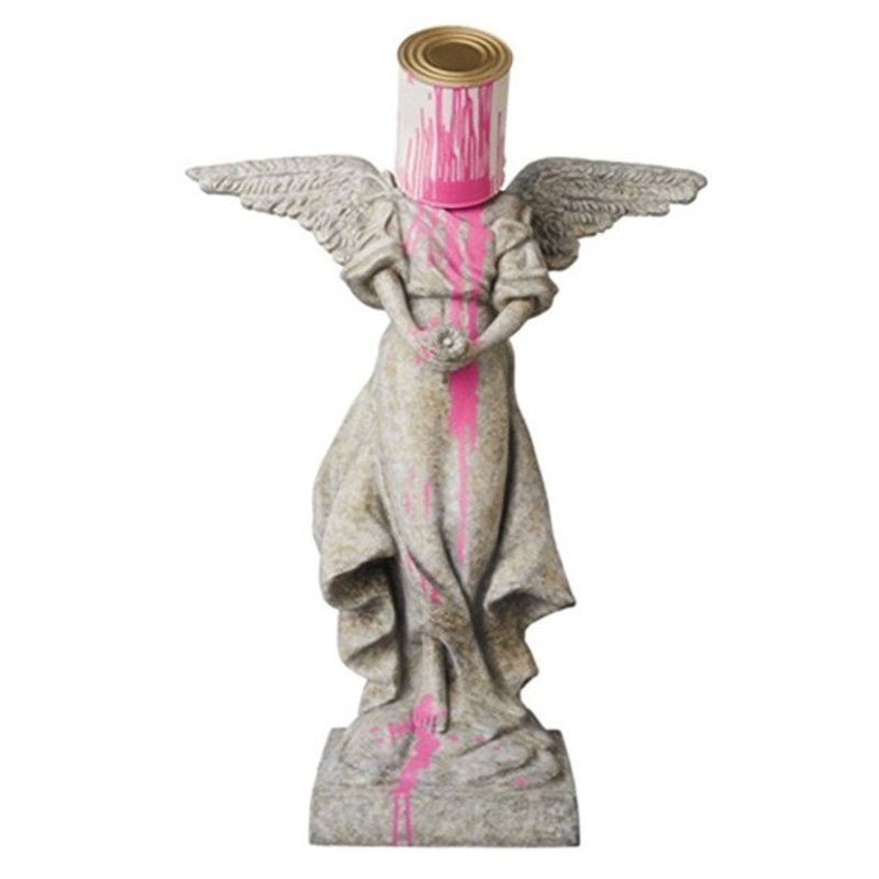 Статуэтка Banksy Rosa Engel Statue Серый Розовый в Перми | Loft Concept 