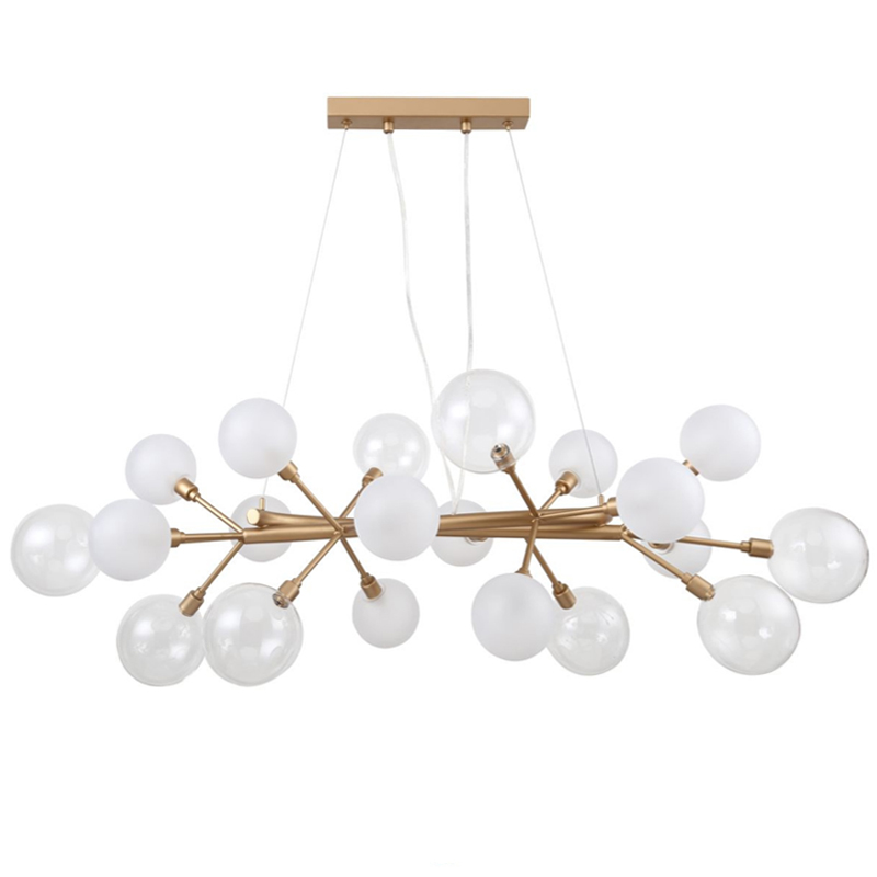 Люстра Berries Chandelier Rectangle White 100 матовое золото Прозрачный Прозрачный белый в Перми | Loft Concept 