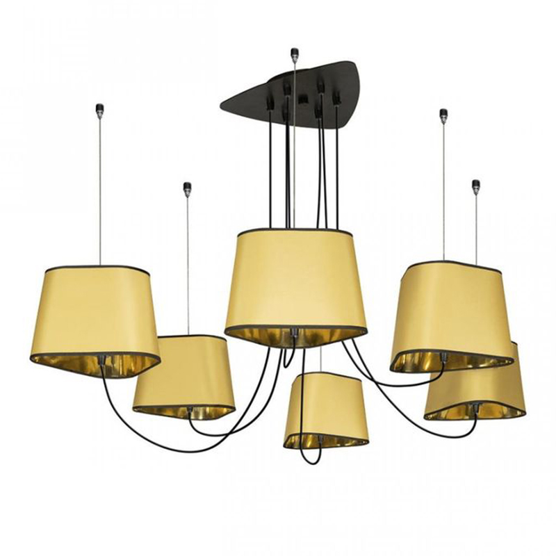 Люстра Designheure Lighting Gold 6 плафонов Золотой Черный в Перми | Loft Concept 