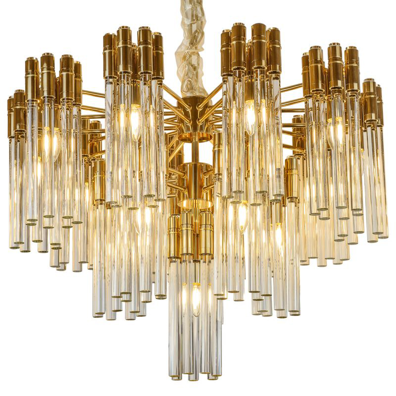 Люстра Contemporary Chandelier Crystal Gold Золотой Прозрачное Стекло в Перми | Loft Concept 