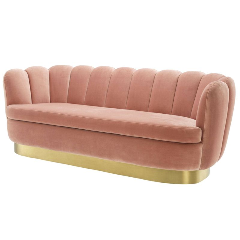 Диван Eichholtz Sofa Mirage nude Розовый пастельный Латунь в Перми | Loft Concept 