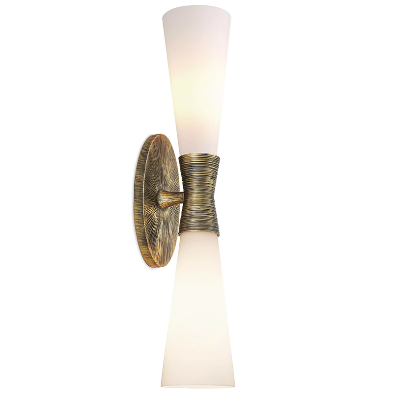 Бра Eichholtz Wall Lamp Nolita Double Латунь Белый в Перми | Loft Concept 