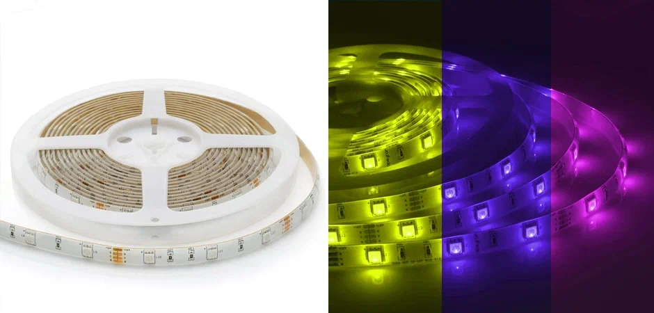 Светодиодная влагозащищенная лента 7,2W/m 30LED/m 5050SMD разноцветная 5M Светодиодная влагозащищенная лента 7,2W/m 30LED/m 5050SMD разноцветная 5M - Loft-Concept в Перми