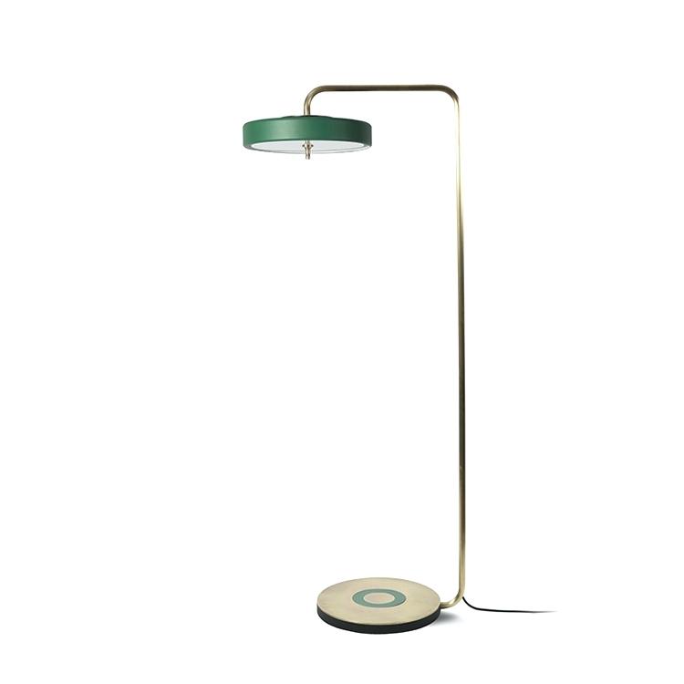 Торшер Bert Frank REVOLVE FLOOR LAMP Green Золотой Зеленый в Перми | Loft Concept 