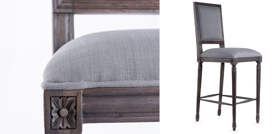 Барный стул JACOB bar stool Gray Linen Барный стул JACOB bar stool Gray Linen - Loft-Concept в Перми