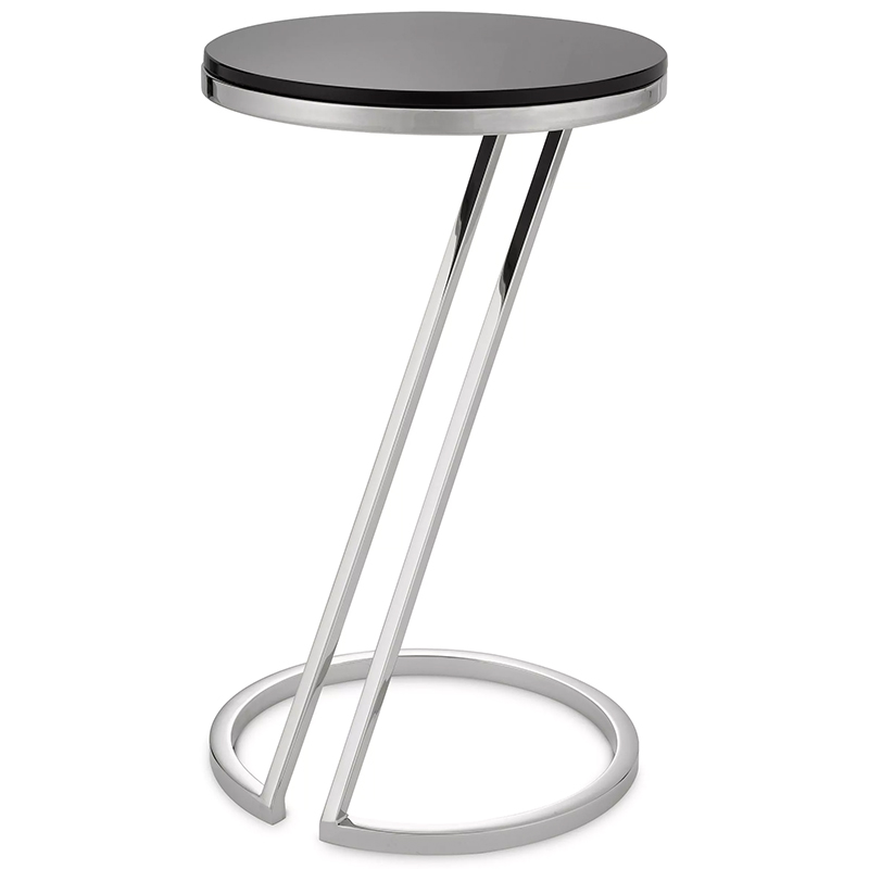 Приставной стол Eichholtz Side Table Falcone Chrome Хром Черный в Перми | Loft Concept 