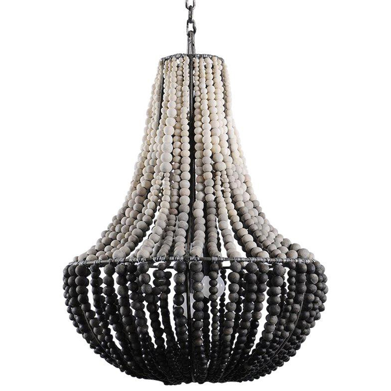 Люстра каплевидной формы украшенная круглыми бусинами Gradient Chandelier Black White Белый Черный Серый Люстра каплевидной формы украшенная круглыми бусинами Gradient Chandelier Black White Белый Черный Серый в Перми | Loft Concept