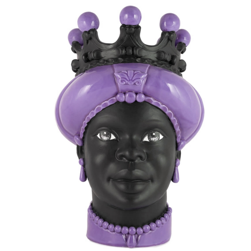 Ваза VASE MORO LADY CROWN DARK purple Черный Сиреневый в Перми | Loft Concept 