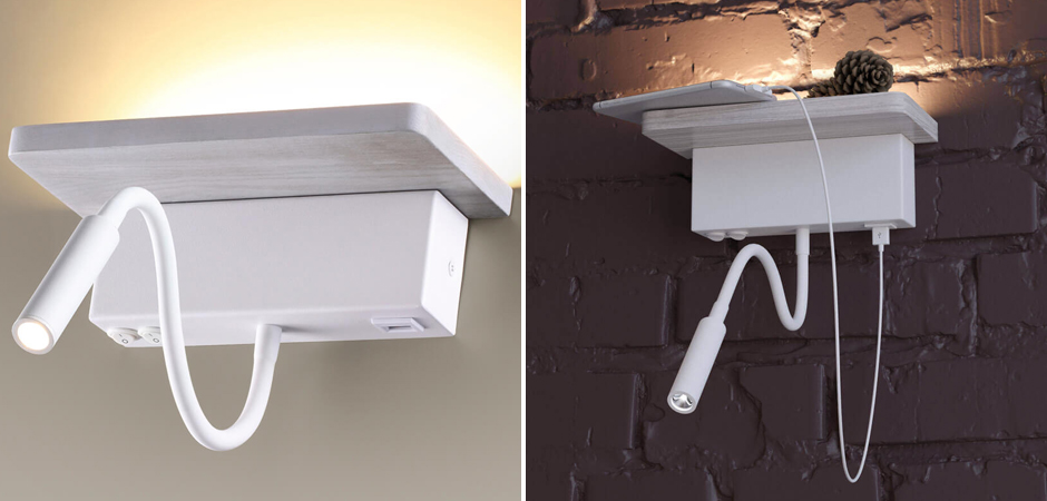 Бра Shirk Белое с USB входом Бра Shirk Белое с USB входом - Loft-Concept в Перми