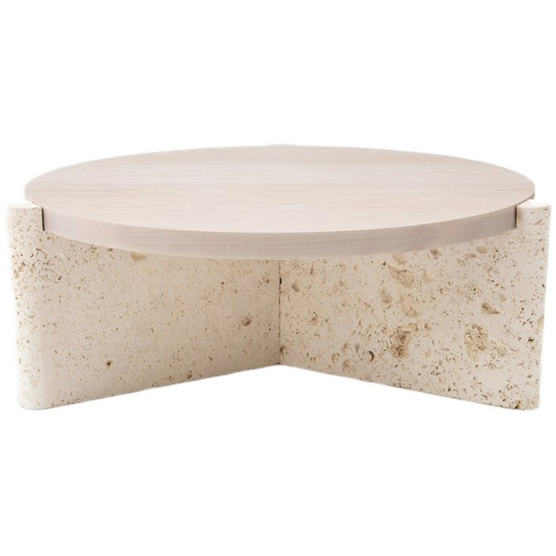 Кофейный стол Isla Travertine Coffee Table Бежевый в Перми | Loft Concept 