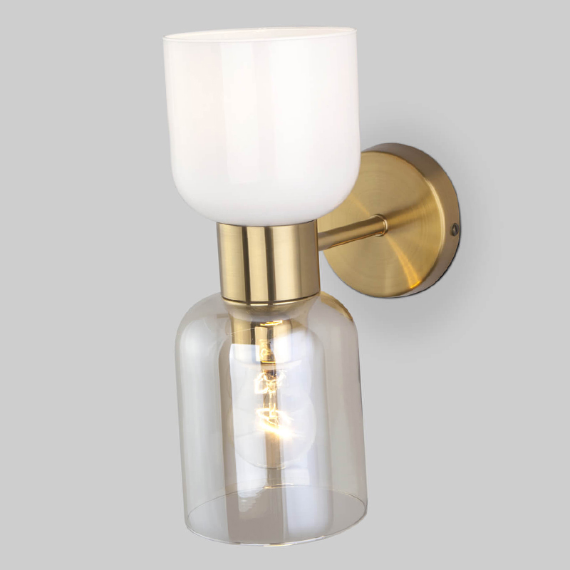 Бра Light maker studio Sconce white and smok brass Латунь Стекло Смок Белый в Перми | Loft Concept 