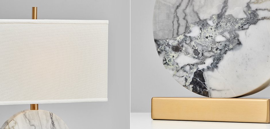Настольная лампа Lua Grande Table Lamp gray marble Настольная лампа Lua Grande Table Lamp gray marble - Loft-Concept в Перми