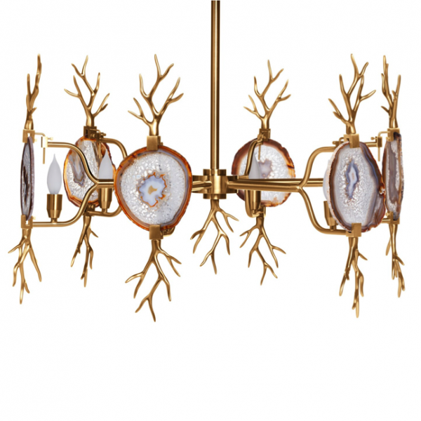 Люстра Branch Agate Chandelier Brass emporium home  Золотой в Перми | Loft Concept 