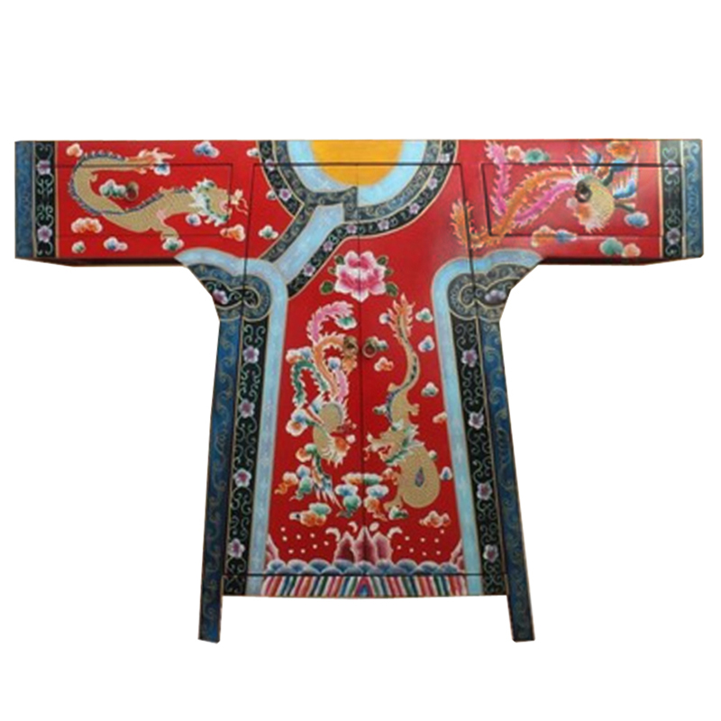 Красная Консоль в Китайском Стиле из сосны ручная роспись Red Oriental Robe Красный (Red) Мульти Красная Консоль в Китайском Стиле из сосны ручная роспись Red Oriental Robe Красный (Red) Мульти в Перми | Loft Concept