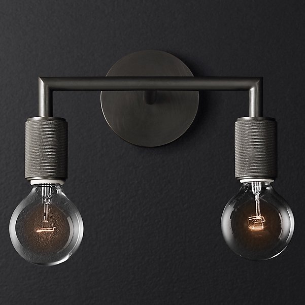 Бра RH Utilitaire Double Sconce Black Темная бронза в Перми | Loft Concept 