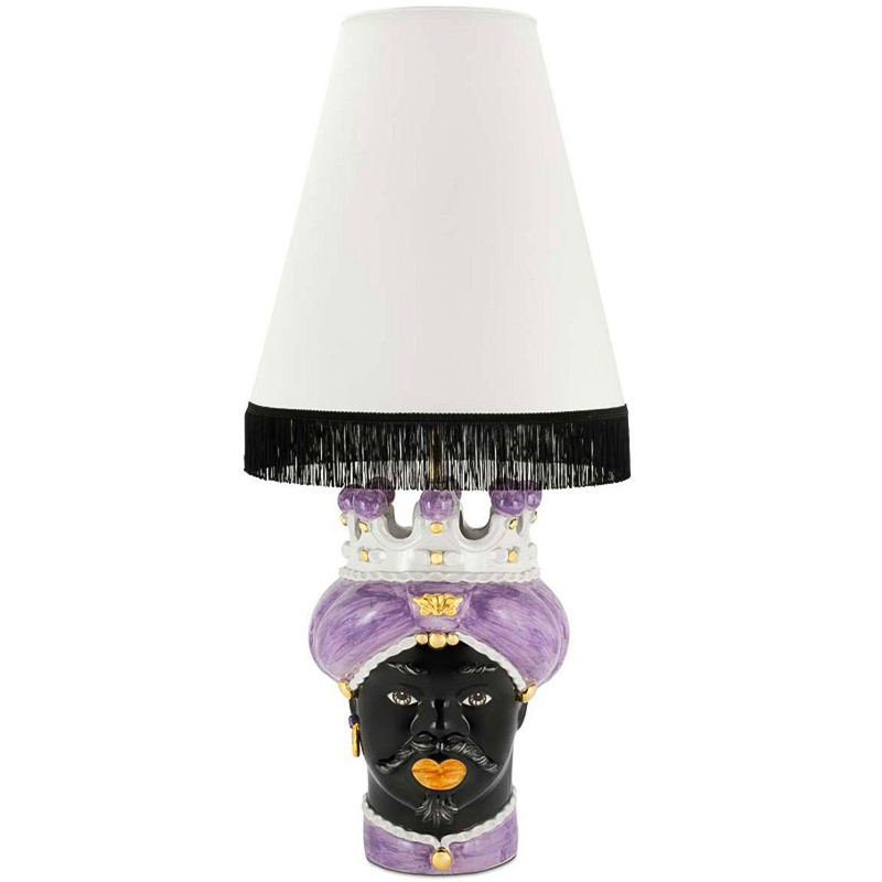 Настольная лампа Table Lamp Moro Man Medium New Violet and White Белый Черный Сиреневый Золотой в Перми | Loft Concept 