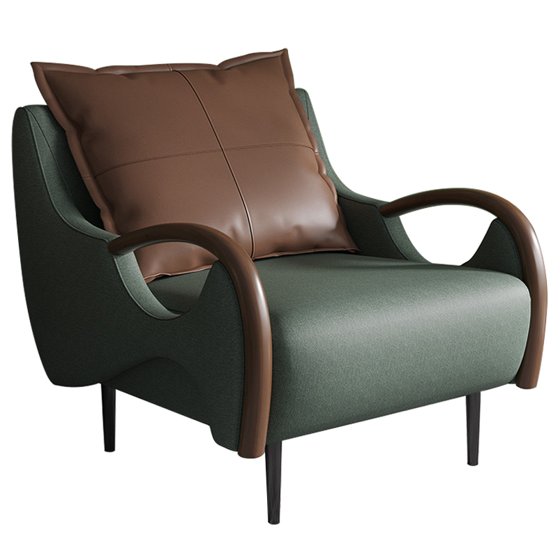 Кресло Oliwier Green Armchair Зеленый Коричневый в Перми | Loft Concept 