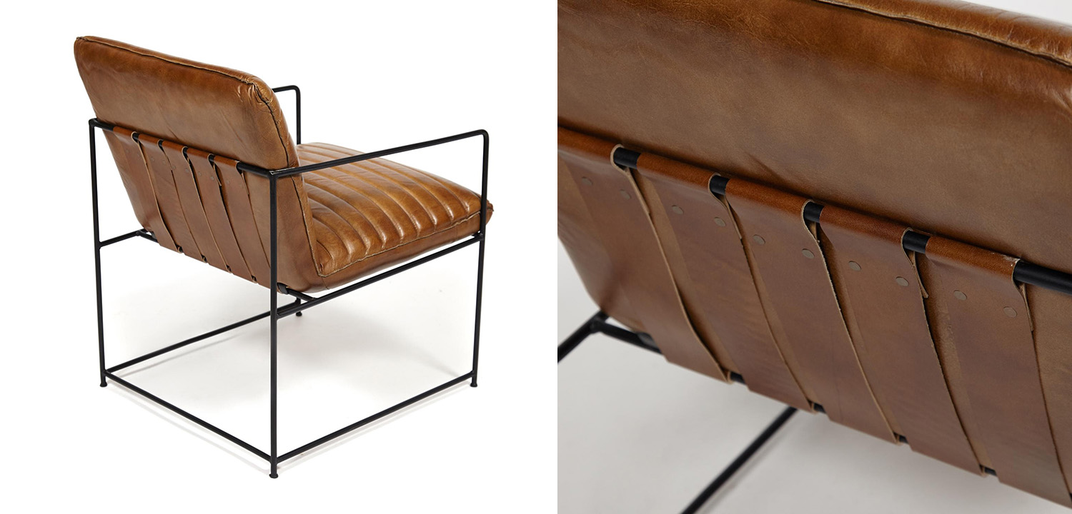 Кресло Industrial Frame buffalo leather armchair - фото №1