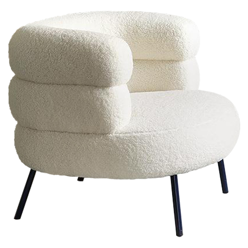 Кресло Boyle White Boucle Armchair Белый Черный в Перми | Loft Concept 