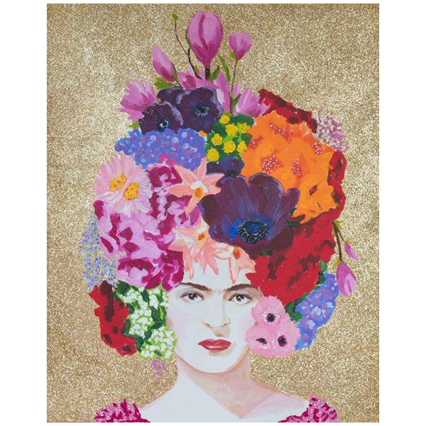 Картина “Frida with Flower Bouquet Headdress and Gold Glitter Background” Мульти Картина “Frida with Flower Bouquet Headdress and Gold Glitter Background” Мульти в Перми | Loft Concept