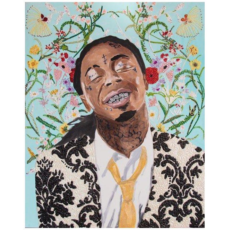 Картина "Lil Wayne with Floral Background and Damask Suit ” Мульти в Перми | Loft Concept 