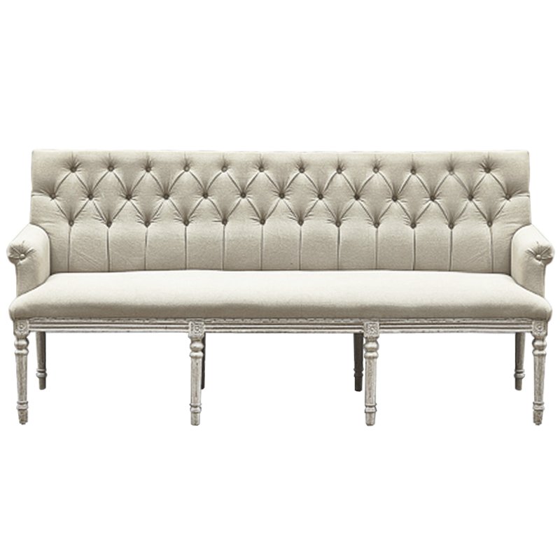 Диван Luxe Soho Dining Bench Sofa ivory ( слоновая кость ) Дерево Серый в Перми | Loft Concept 