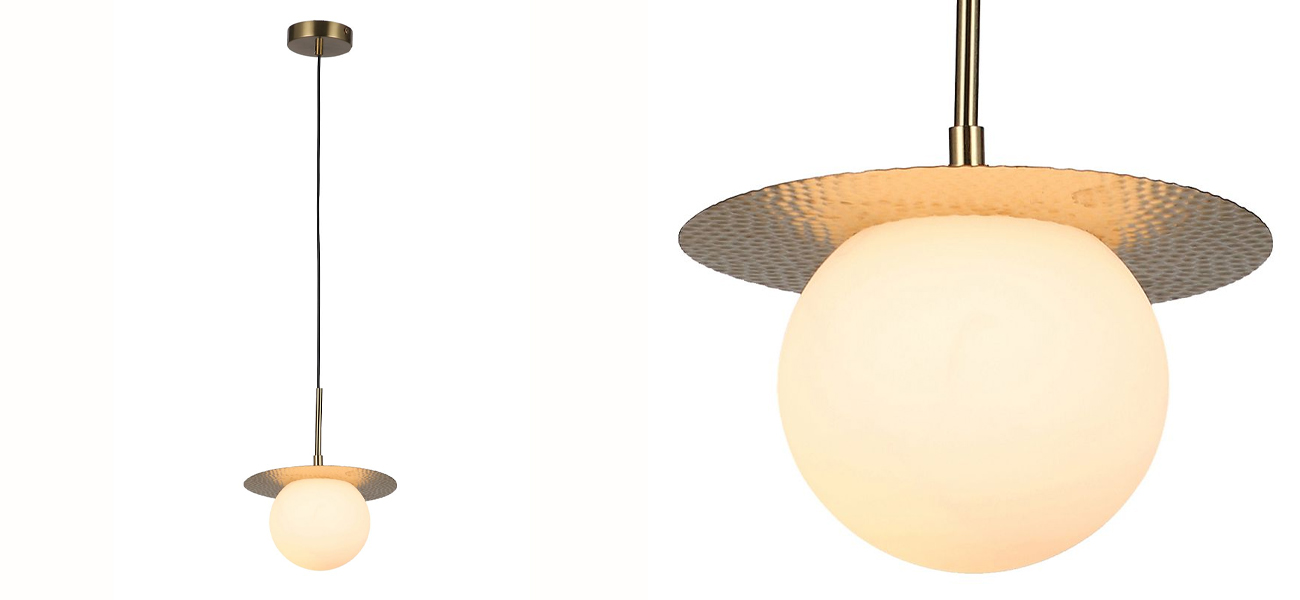 Подвесной светильник медного цвета с белым плафоном MATISSE - фото