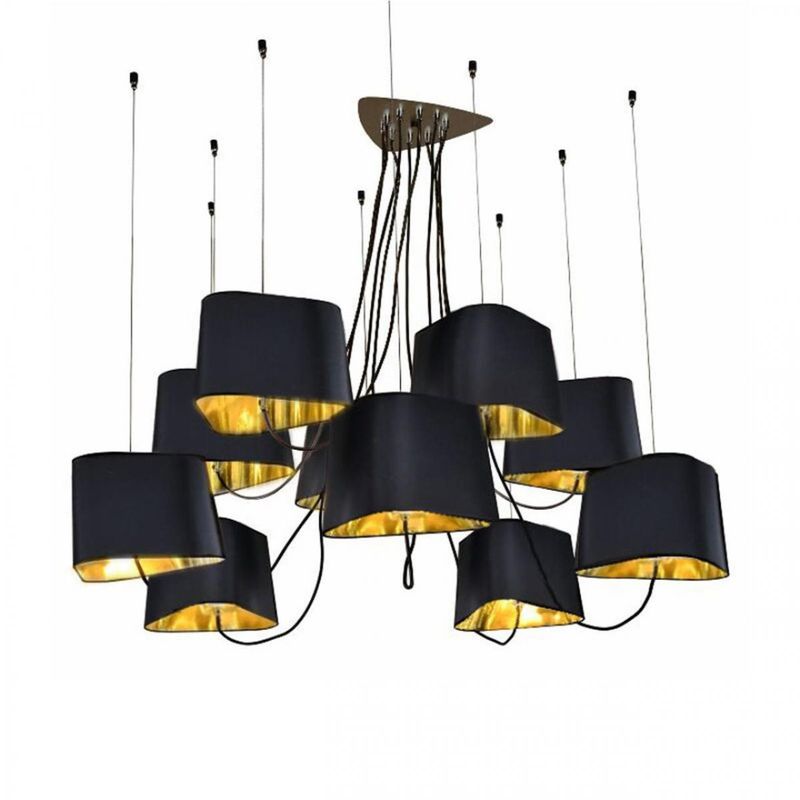 Люстра Designheure Lighting Black 10 плафонов Черный Золотой в Перми | Loft Concept 