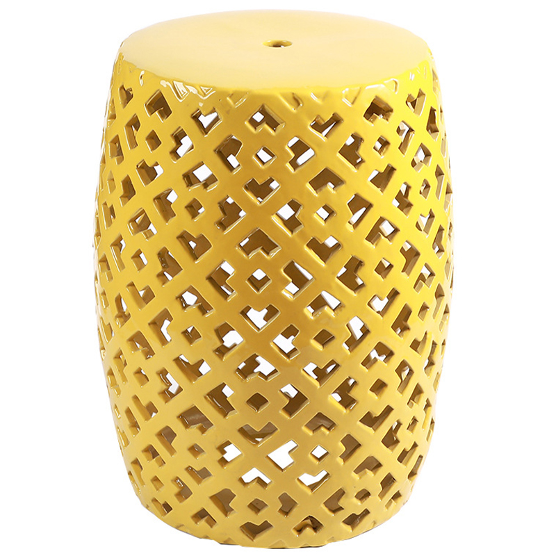 Керамический табурет Yellow Ornament Ceramic Stool Желтый в Перми | Loft Concept 