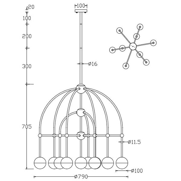 Люстра Heidy Chrome Chandelier 10 в Перми