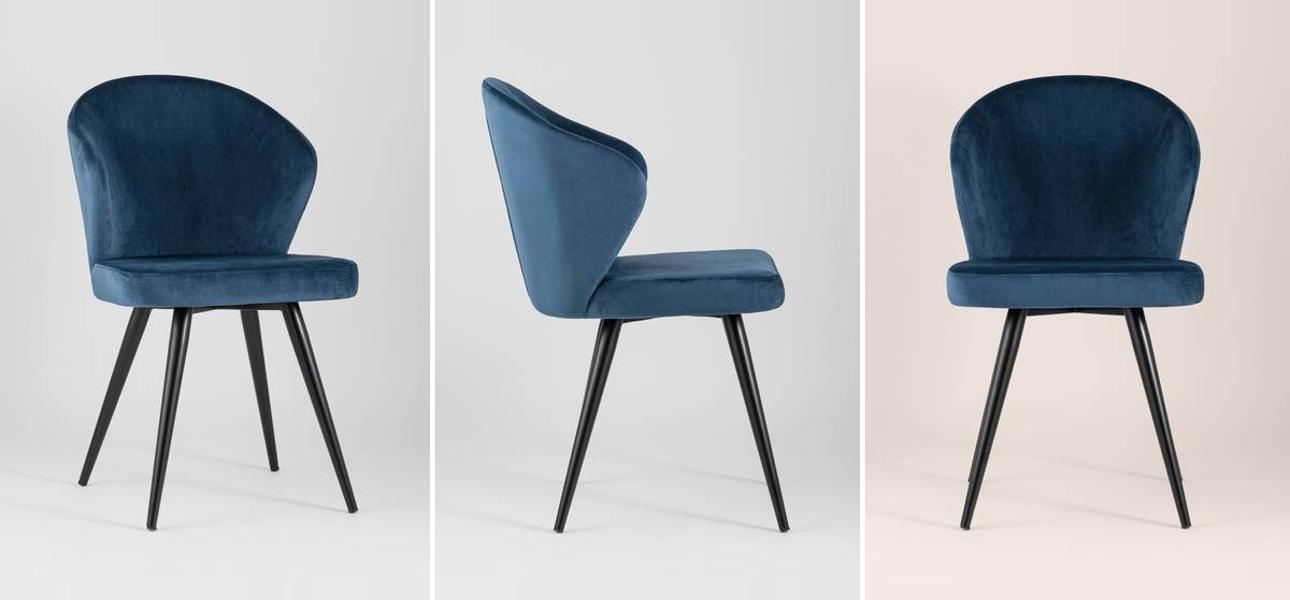 Стул Синий Бархат Volante Chair - фото