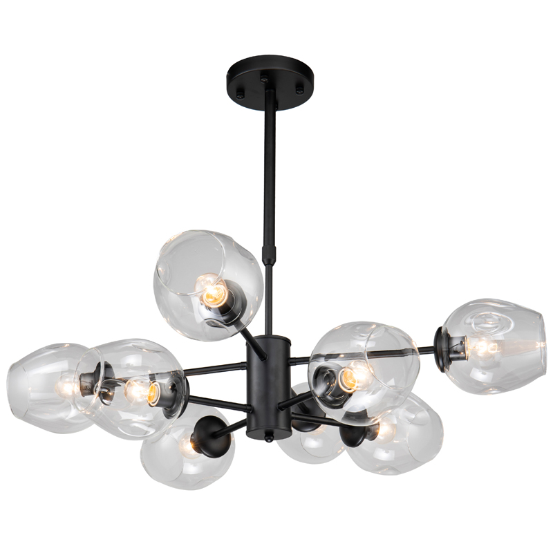 Люстра Branching Bubble Chandelier black 8 Черный Прозрачный в Перми | Loft Concept 