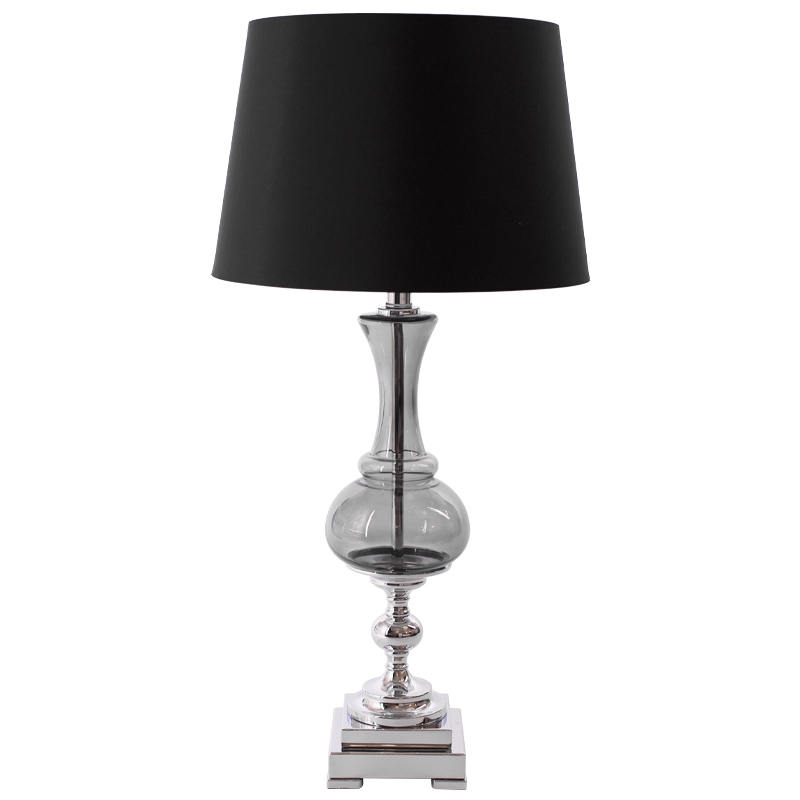 Настольная лампа Renard Table Lamp Black с абажуром Черный Стекло Смок в Перми | Loft Concept 